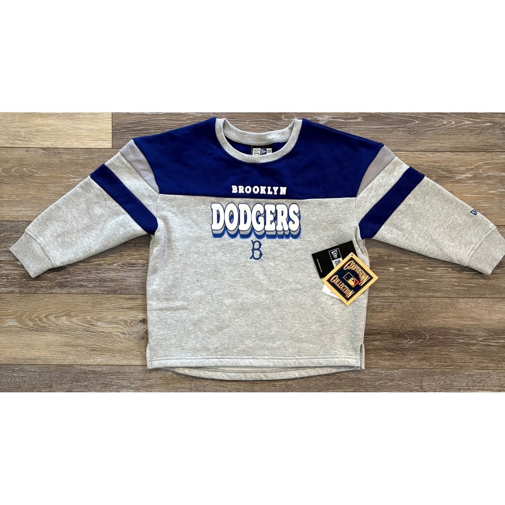 NWT Kids Brooklyn Dodgers New Era Cooperstown Collection Sweatshirt-Youth 7/8
